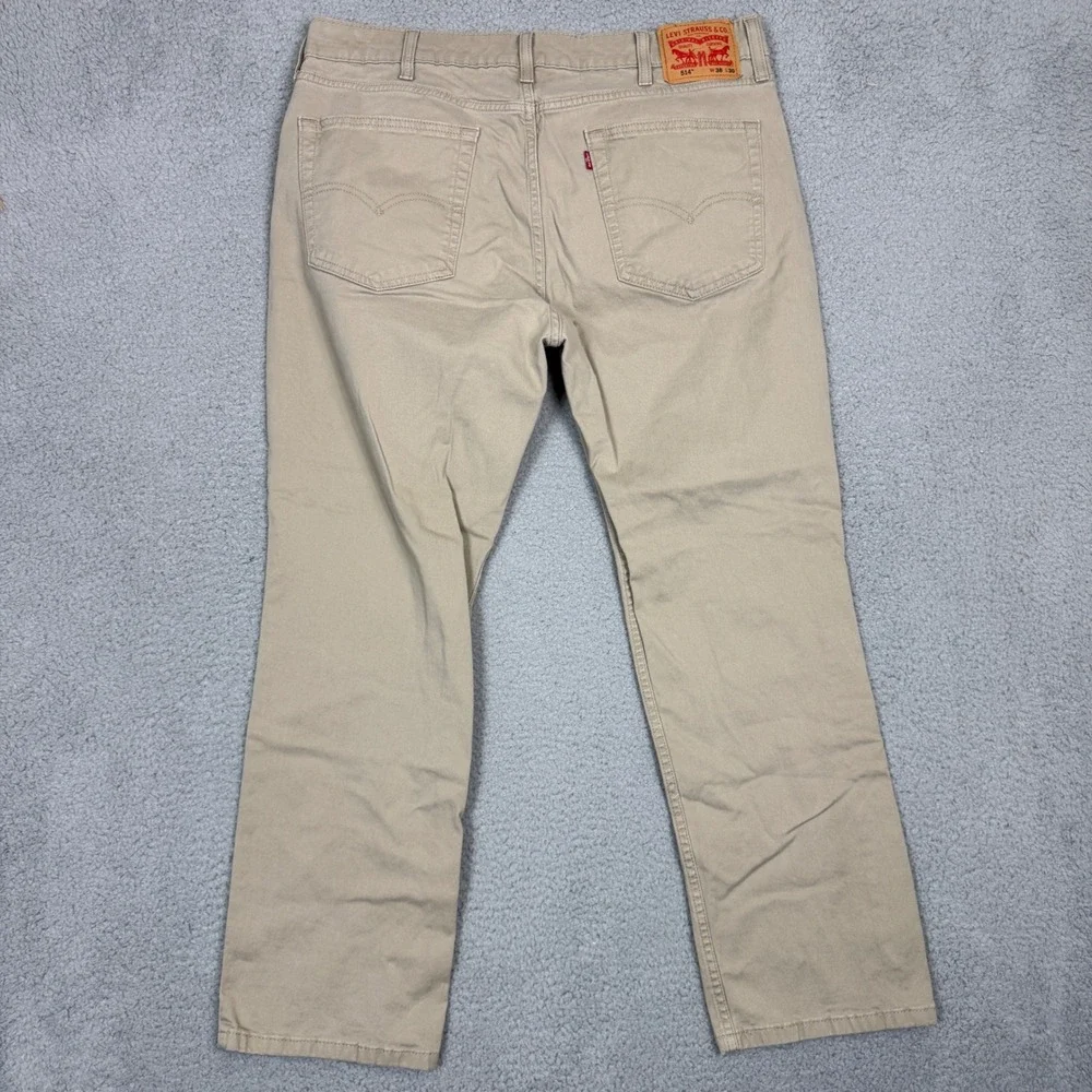 Levis 514 Straight Fit Pants Mens 36x30 Tan Khaki Cotton Stretch Trousers